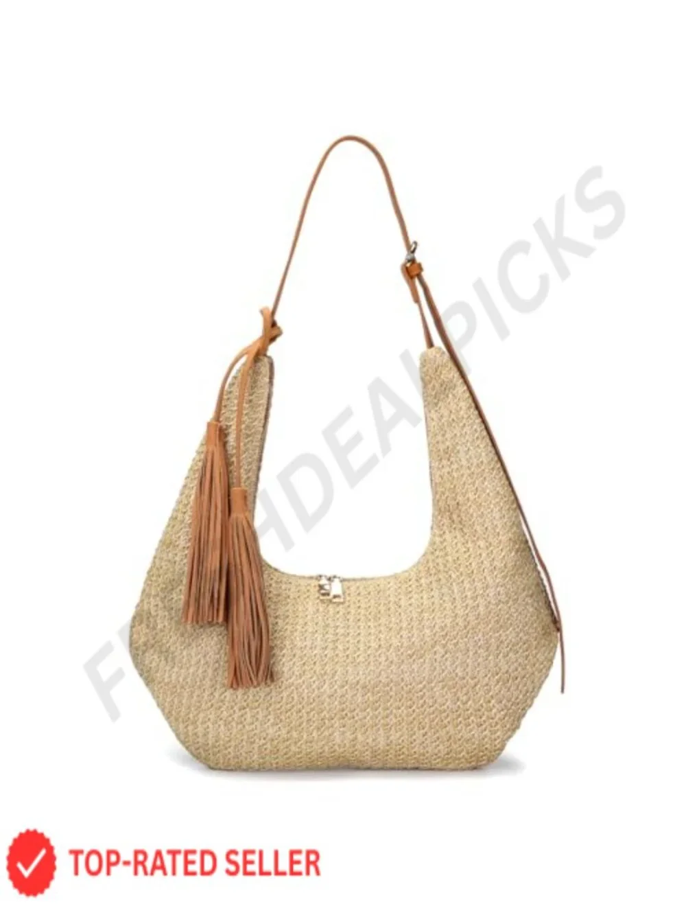 Vintage Boho Straw Fringe Tassel Hobo Handbag Women Crossbody Shoulder Bag